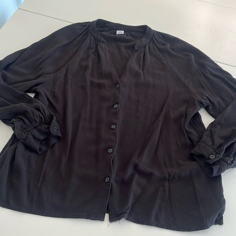 Old Navy Button Up Black Blouse